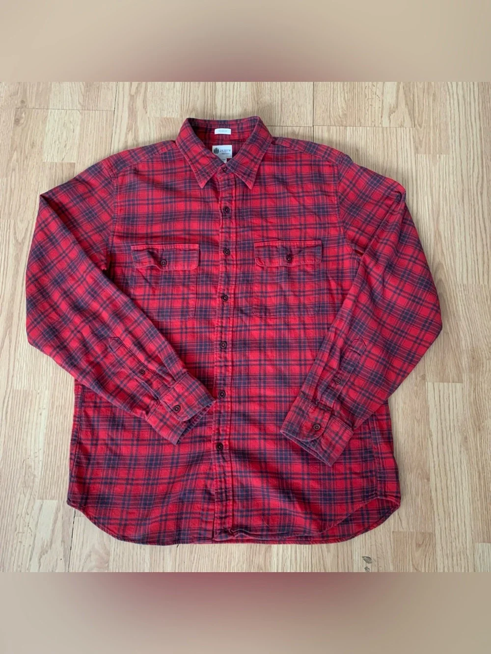 J.Crew Shirtings Tailored Fit Buffalo Plaid Flannel Shirts Y2K Western Country M